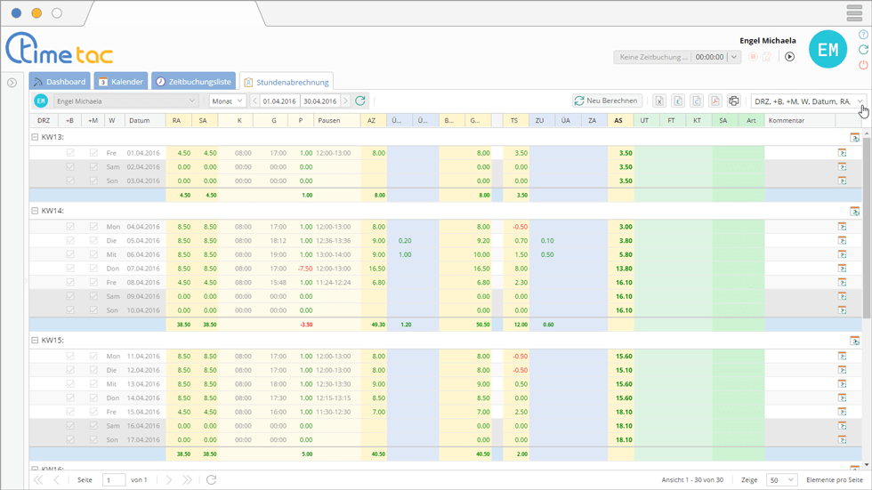 stundenabrechnung