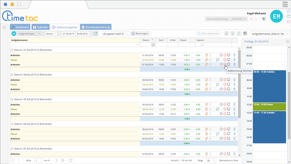 zeitbuchung-löschen