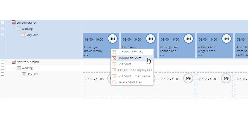 creating-publishing-new-shift-unpublish-shift-extra