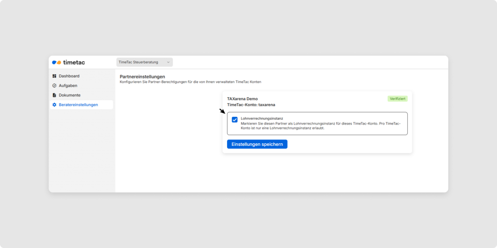 Payroll Connect: Lohnverrechnungsinstanz zuweisen