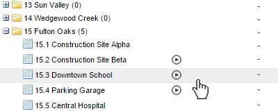Example project and task structure for a security company using NFC time tracking